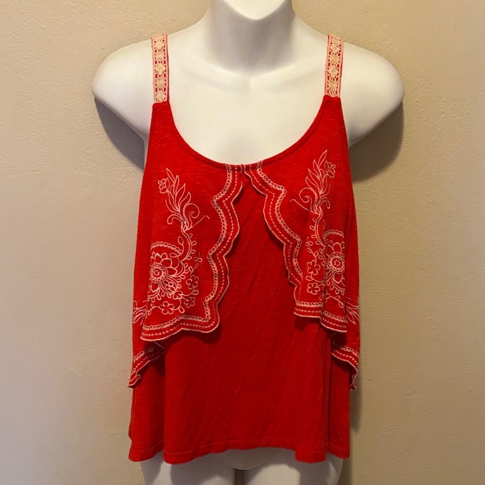 Eyeshadow Red Embroidered Camisole